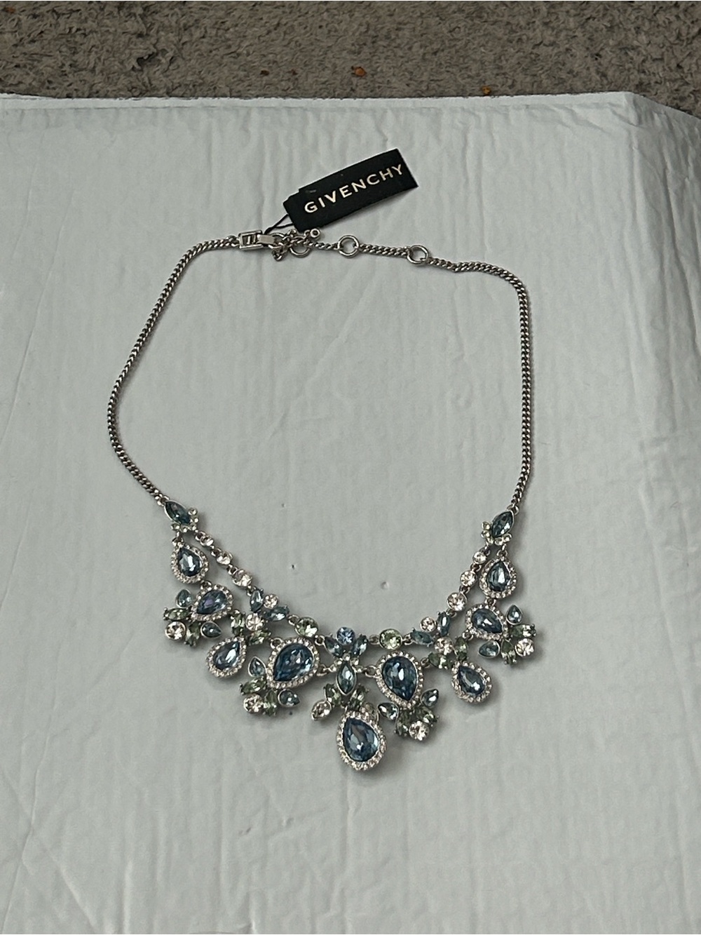 Givenchy Light Blue & Green Teardrop Necklace+Park Lane Pink/Blue Hue Necklace